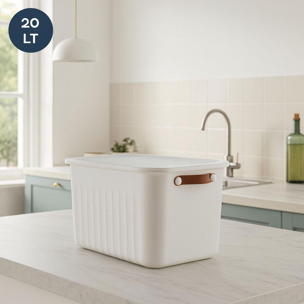 Aberto Design Kutija za odlaganje, 20l, Bela