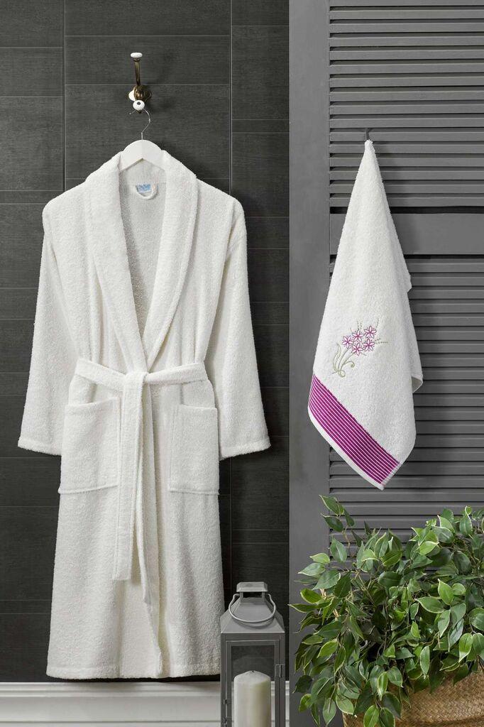 L'essentiel Maison Ženski set Bademantil i peškir, Krem