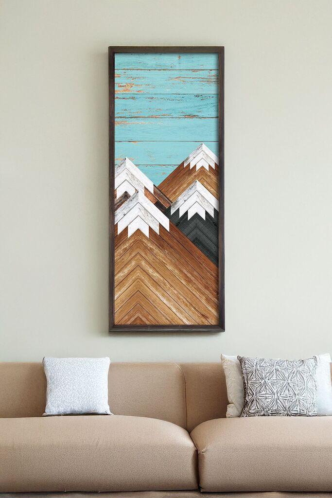 Wallity Dekorativna uramljena slika, 70x33cm, Šarena