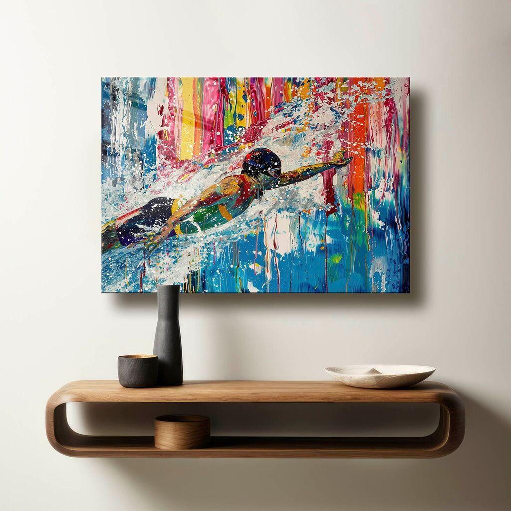 Wallity Dekorativna slika na kaljenom staklu, 50x70cm, Šarena