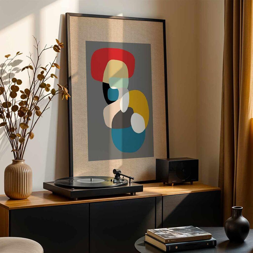 Wallity Dekorativna uramljena slika na platnu, 74x104cm, Šarena