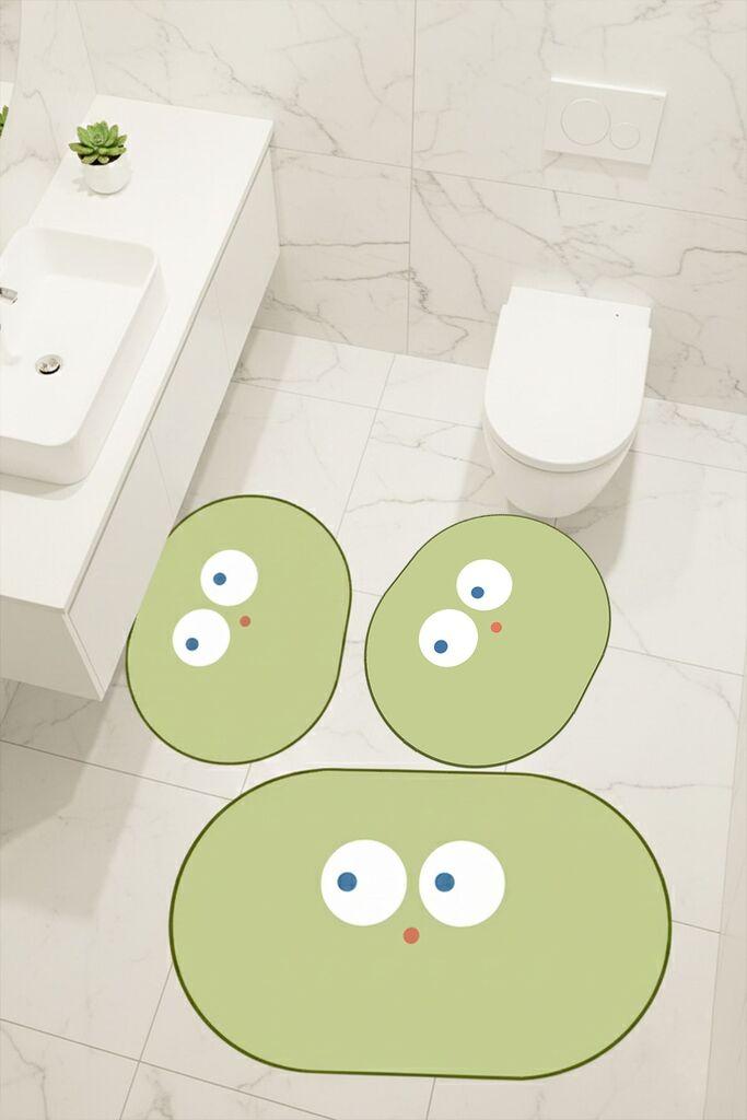 L'essentiel Maison Set prostirki za kupatilo, 3 komada, Zeleni