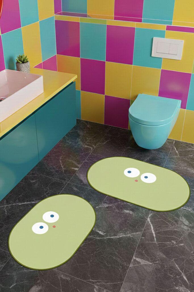 L'essentiel Maison Set prostirki za kupatilo, 2 komada, Zeleni