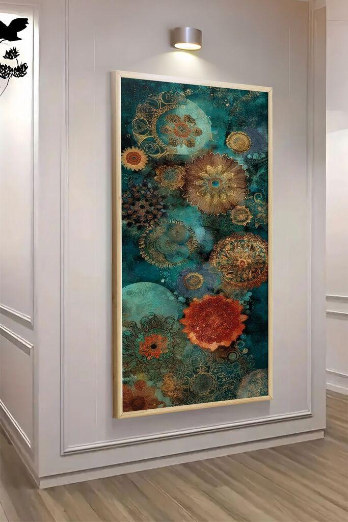 Wallity Dekorativna uramljena slika, 120x50cm, Šarena