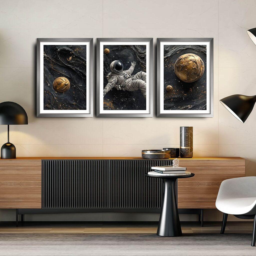 Wallity Dekorativne uramljene slike, 38x53cm, 3 komada, Šarene