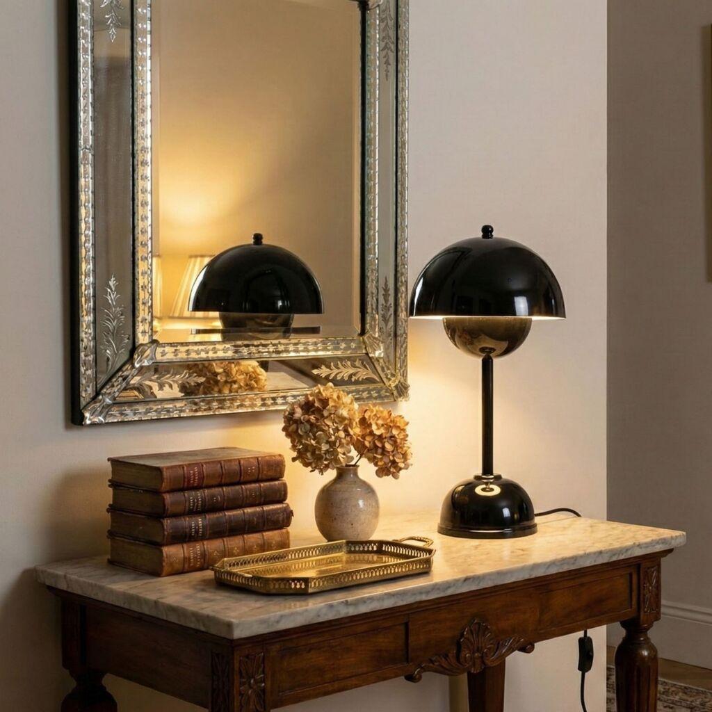 Opviq Stona lampa, Crna