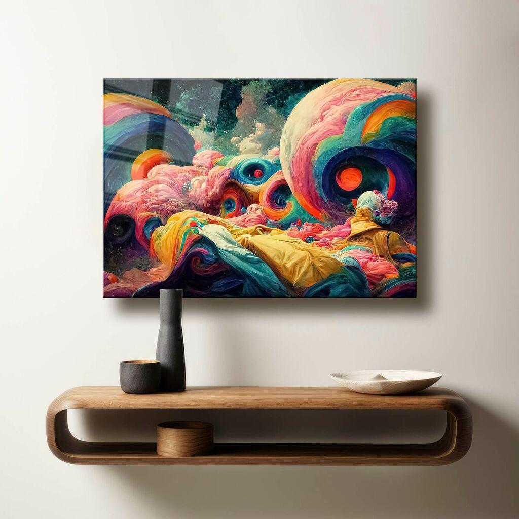 Wallity Dekorativna slika na kaljenom staklu, 60x90cm, Šarena