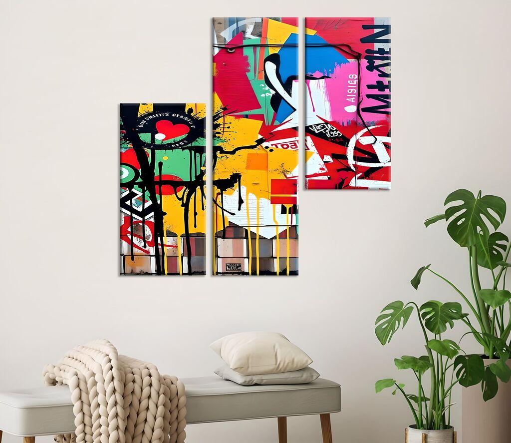 Wallity Dekorativne slike na platnu, 20x40cm, 3 komada, Šarene