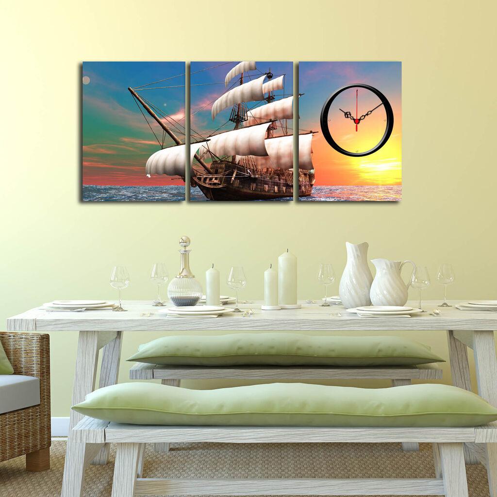 Wallity Dekorativni zidni satovi, 3 komada, Šareni