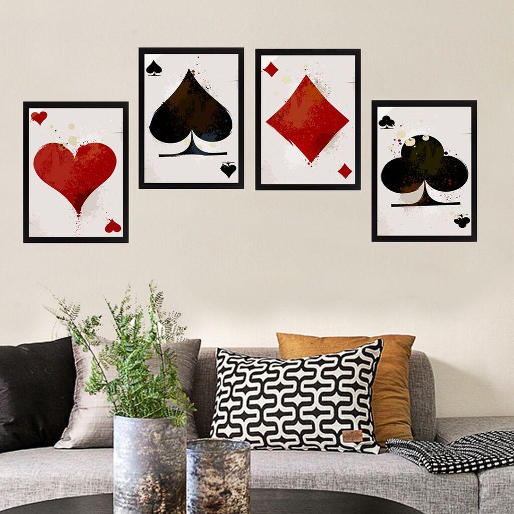 Wallity Dekorativne uramljene slike, 24x29cm, 4 komada, Bele