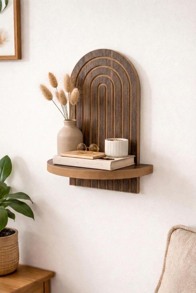 Hanah Home Zidna polica, 20x35x13cm, Braon