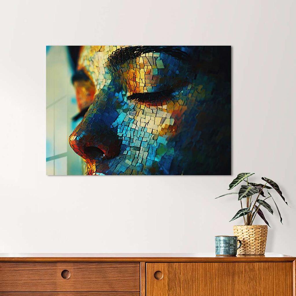 Wallity Dekorativna slika na kaljenom staklu, 70x100cm, Šarena