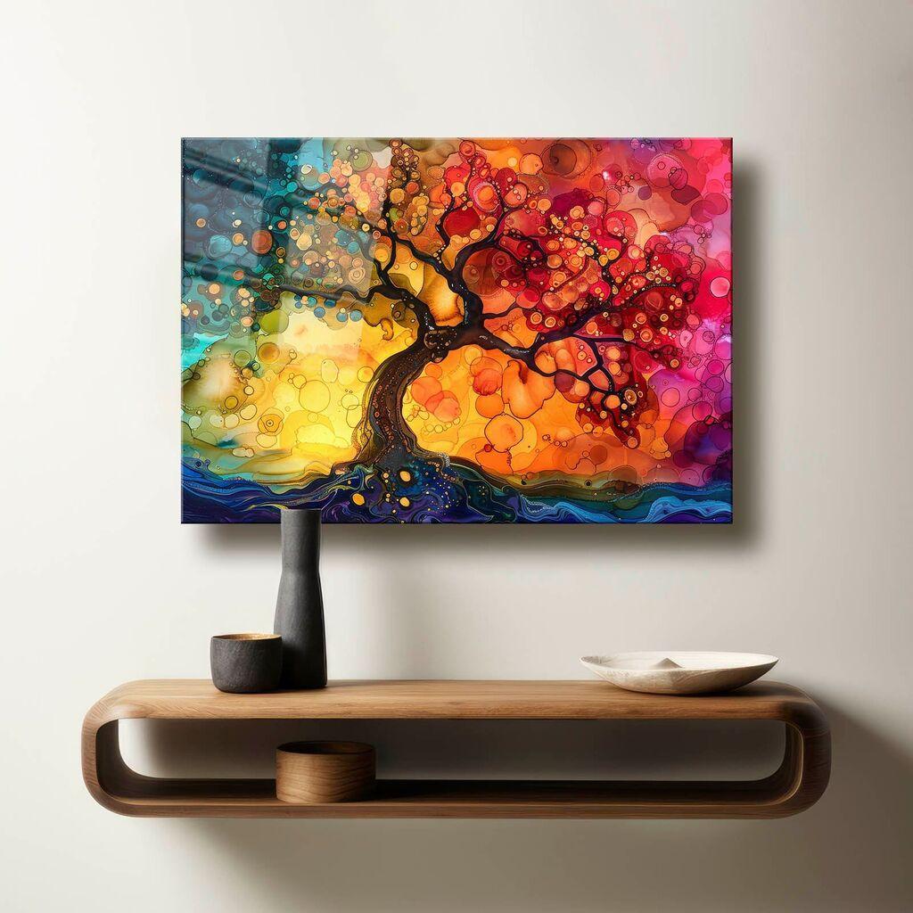 Wallity Dekorativna slika na kaljenom staklu, 70x100cm, Šarena