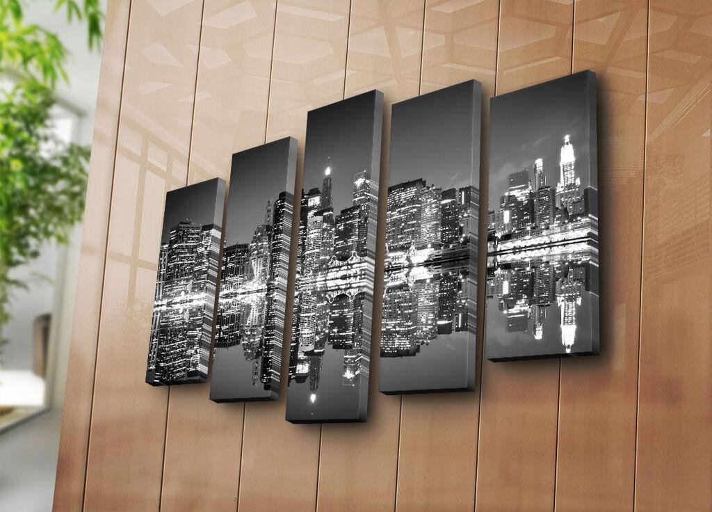 Wallity Dekorativne slike na platnu, 19x70cm, 5 komada, Šarene