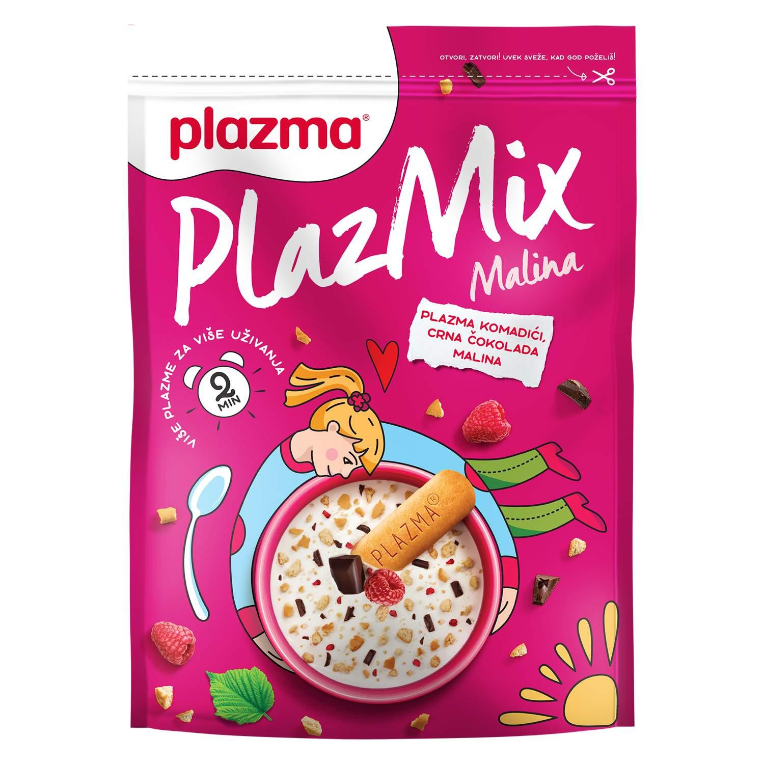 Plazma Komadići keksa sa čokoladom i maline Plazmix, 350g