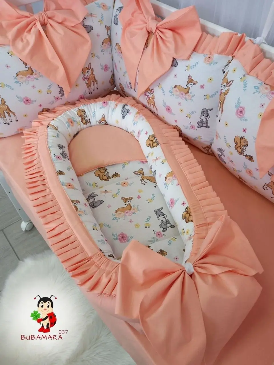 Bubamara037 Gnezdo za bebe sa karnerom Bambi, Narandžasto