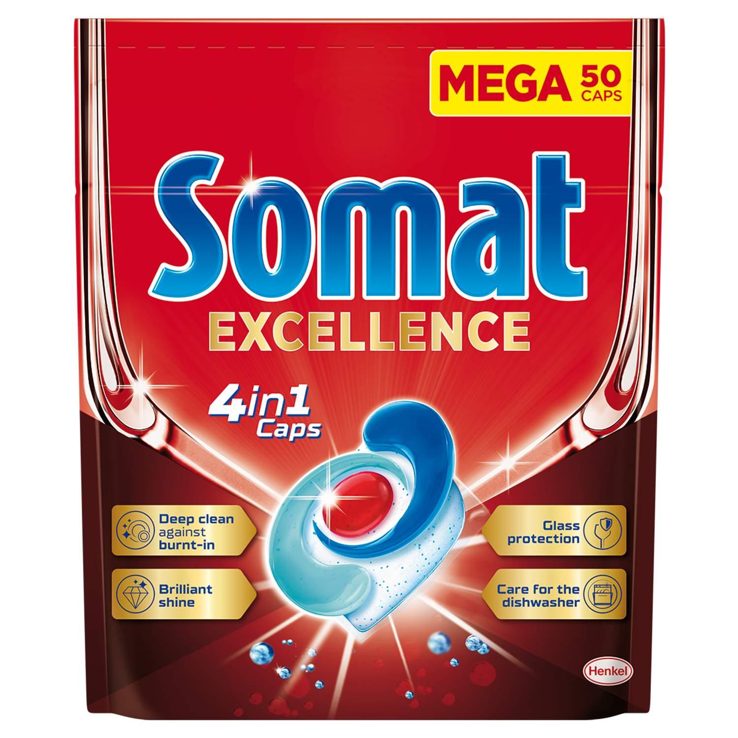 Somat Tablete za mašinsko pranje posuđa Excellence 4u1, 50 komada