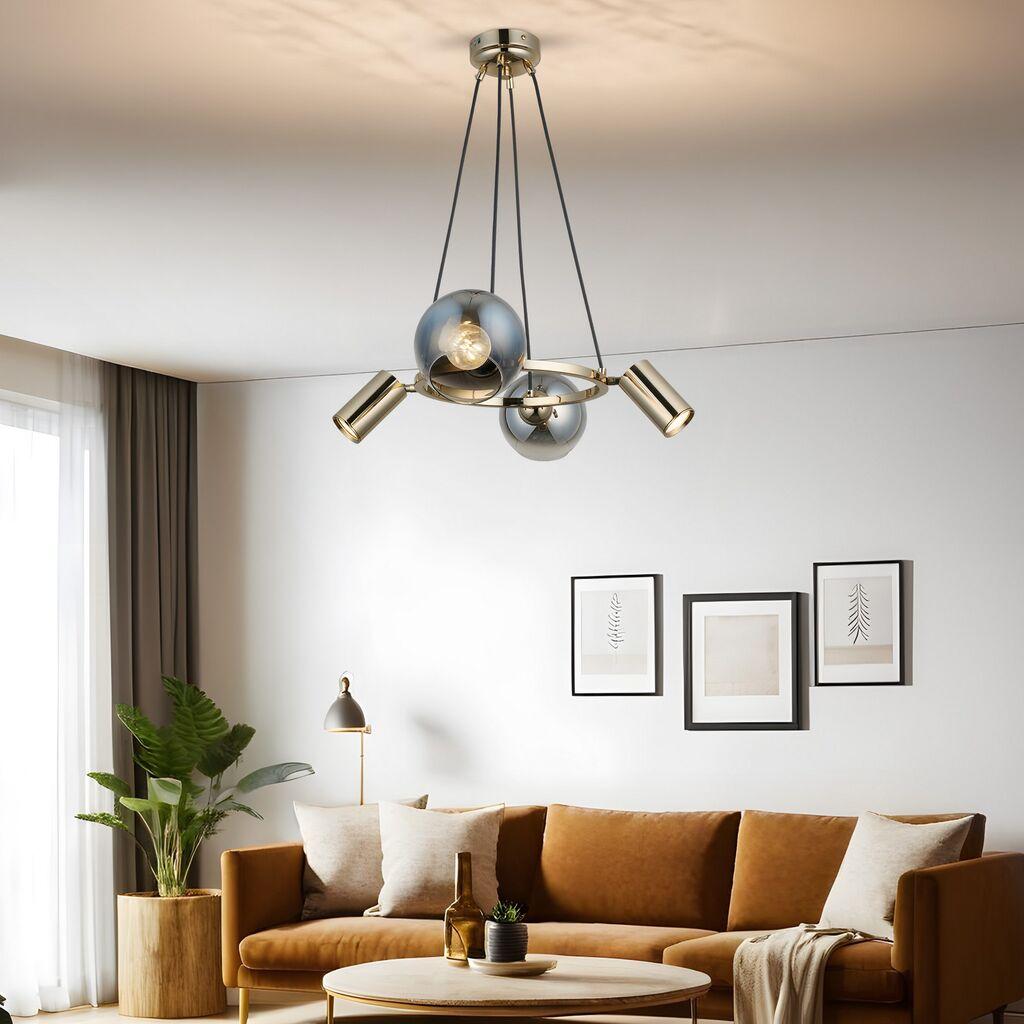 Opviq Luster Zerde-80-04, O14, 12cm, IP20 Zlatno-crne boje