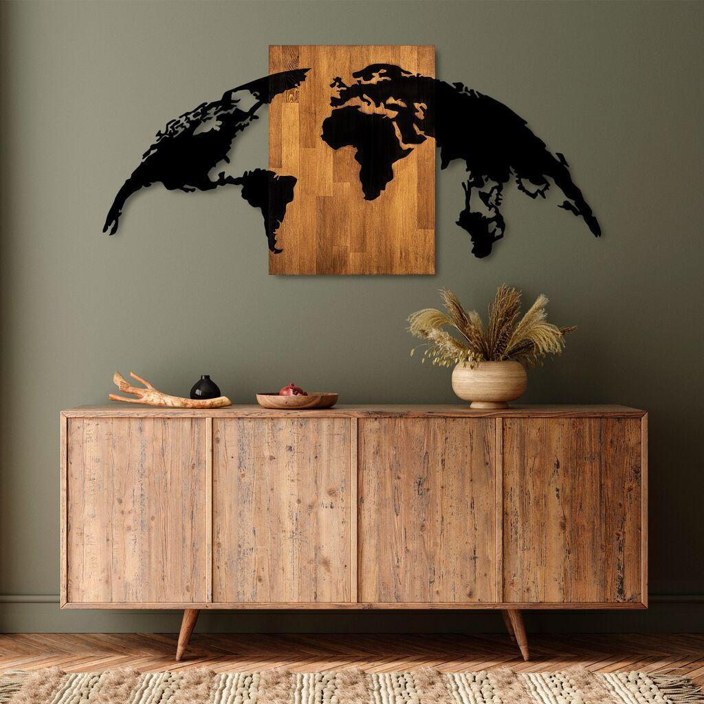 Wallity Zidna dekoracija World Map 20, 70x150cm, Hrast