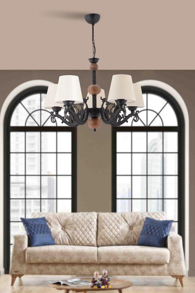 Opviq Luster Fiona Wood, 15x10x13cm, IP20, Krem-crni