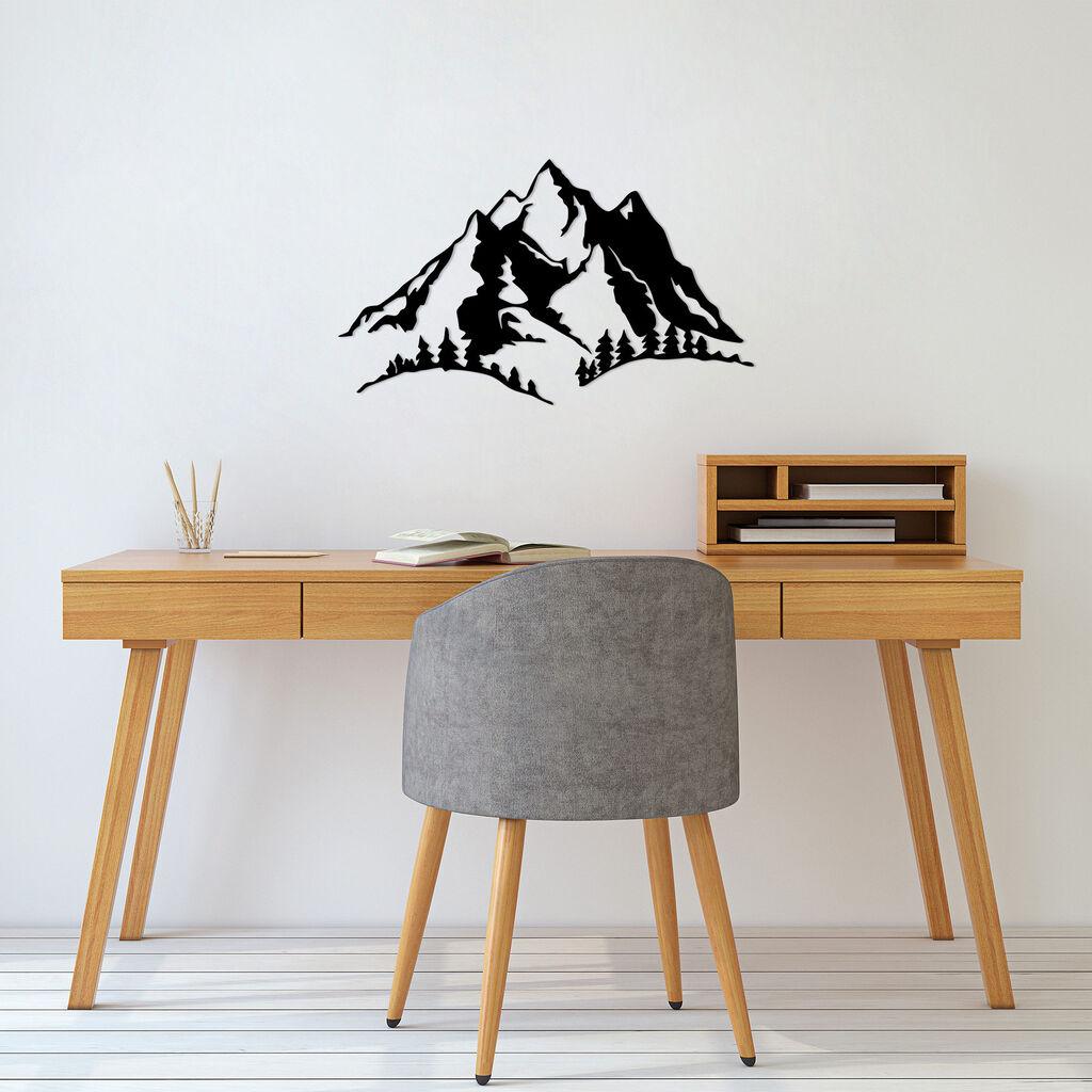 Wallity Zidna dekoracija Mountain-487, 41x70cm, Crna