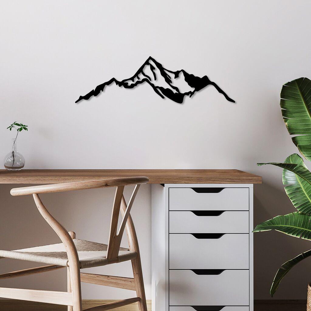 Wallity Zidna dekoracija Mountain-9, 67x20cm, Crna