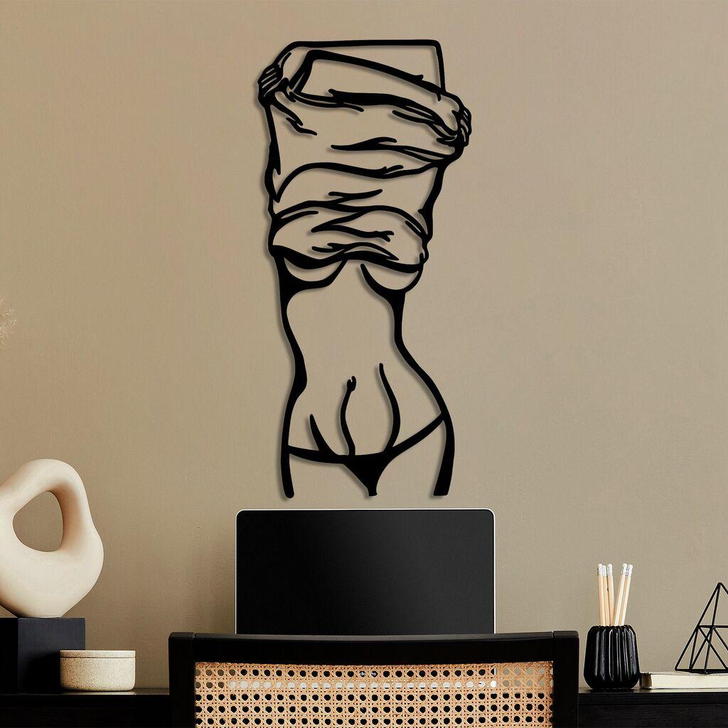 Wallity Zidna dekoracija Undressing Woman, 33x70cm, Crna