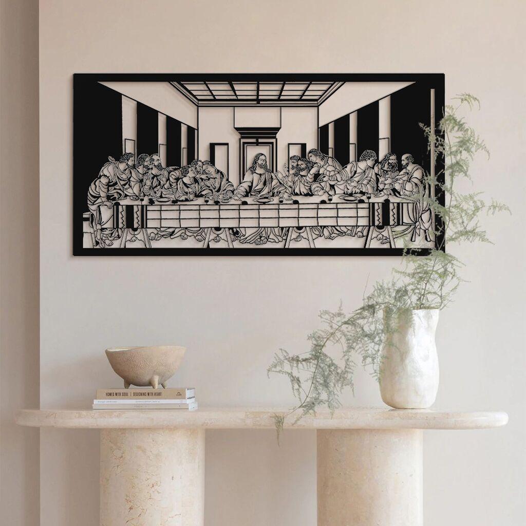 Wallity Zidna dekoracija The Last Supper- APT380, 46x95cm, Crna