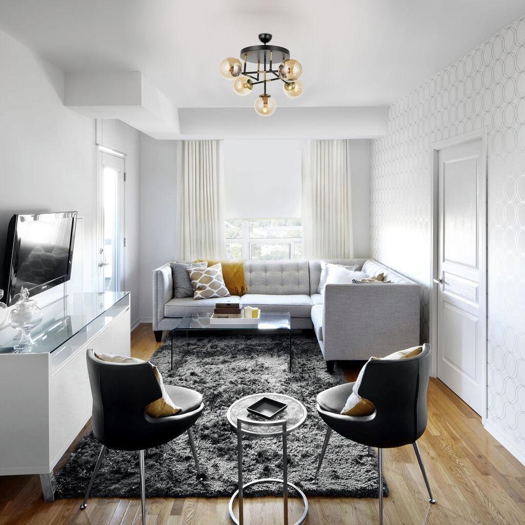 Opviq Luster AV-4331-5T-BSY, 40x60cm, IP20, 220V-240 V, Zlatno-crne boje