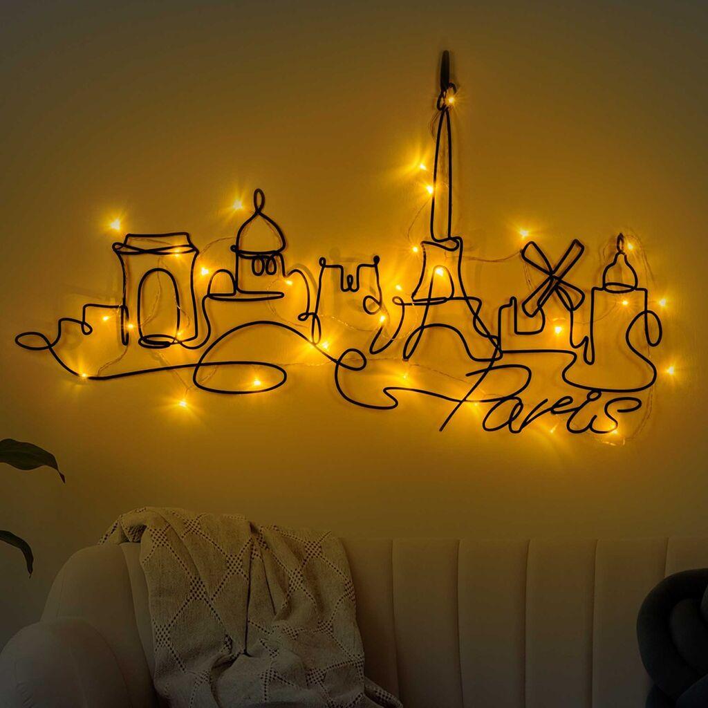 Wallity Zidna dekoracija Paris 245, 69x120cm, Crna