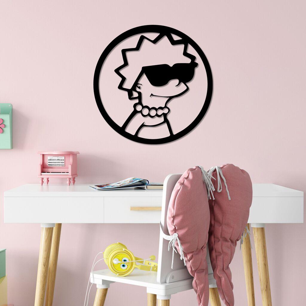 Wallity Zidna dekoracija Simpson 5, 33x33cm, Crna