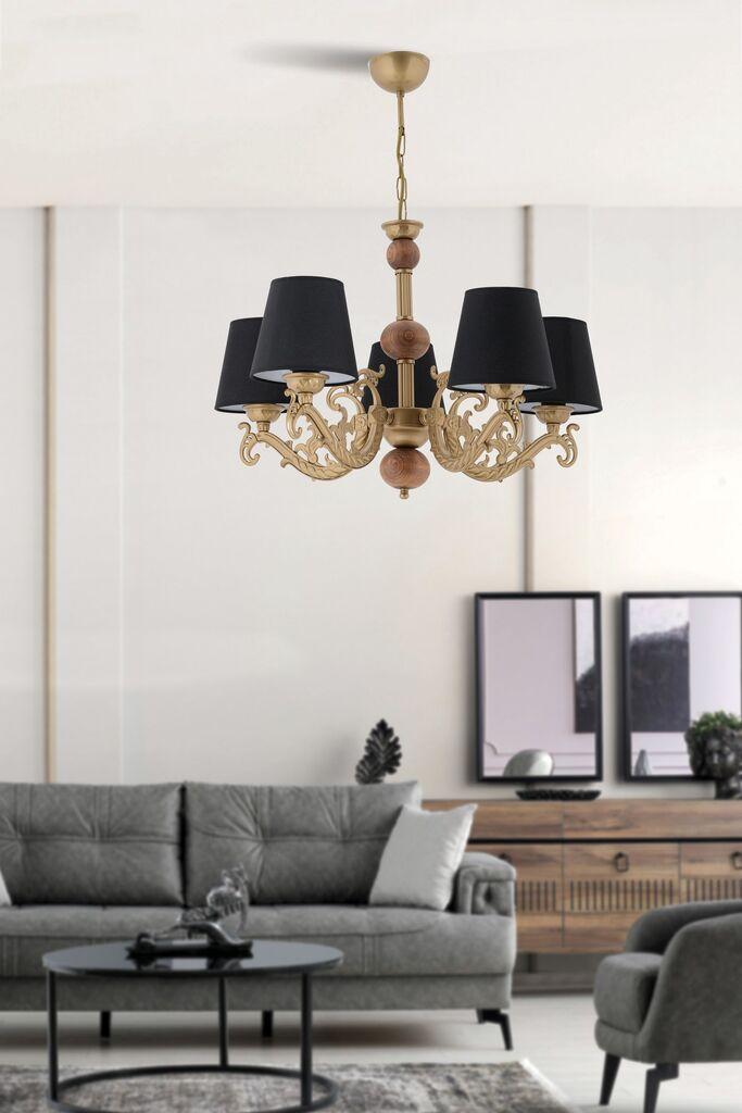 Opviq Luster Fiona Wood, 15x10x13cm, IP20, Zlatno-crne boje