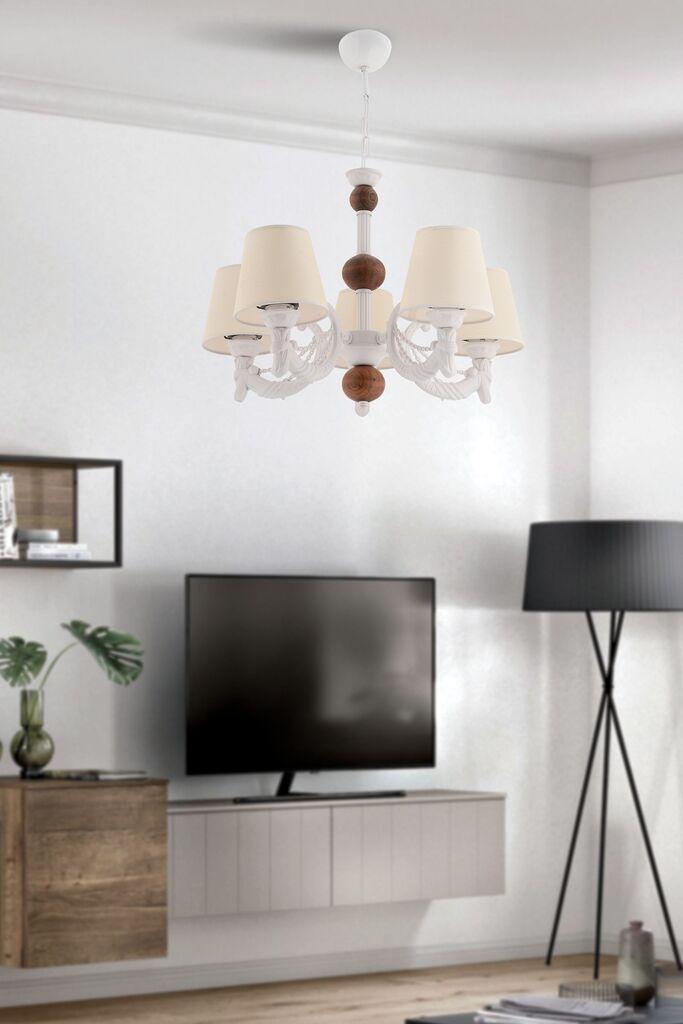 Opviq Luster Fiona Wood, 15x10x13cm, IP20, Krem-beli