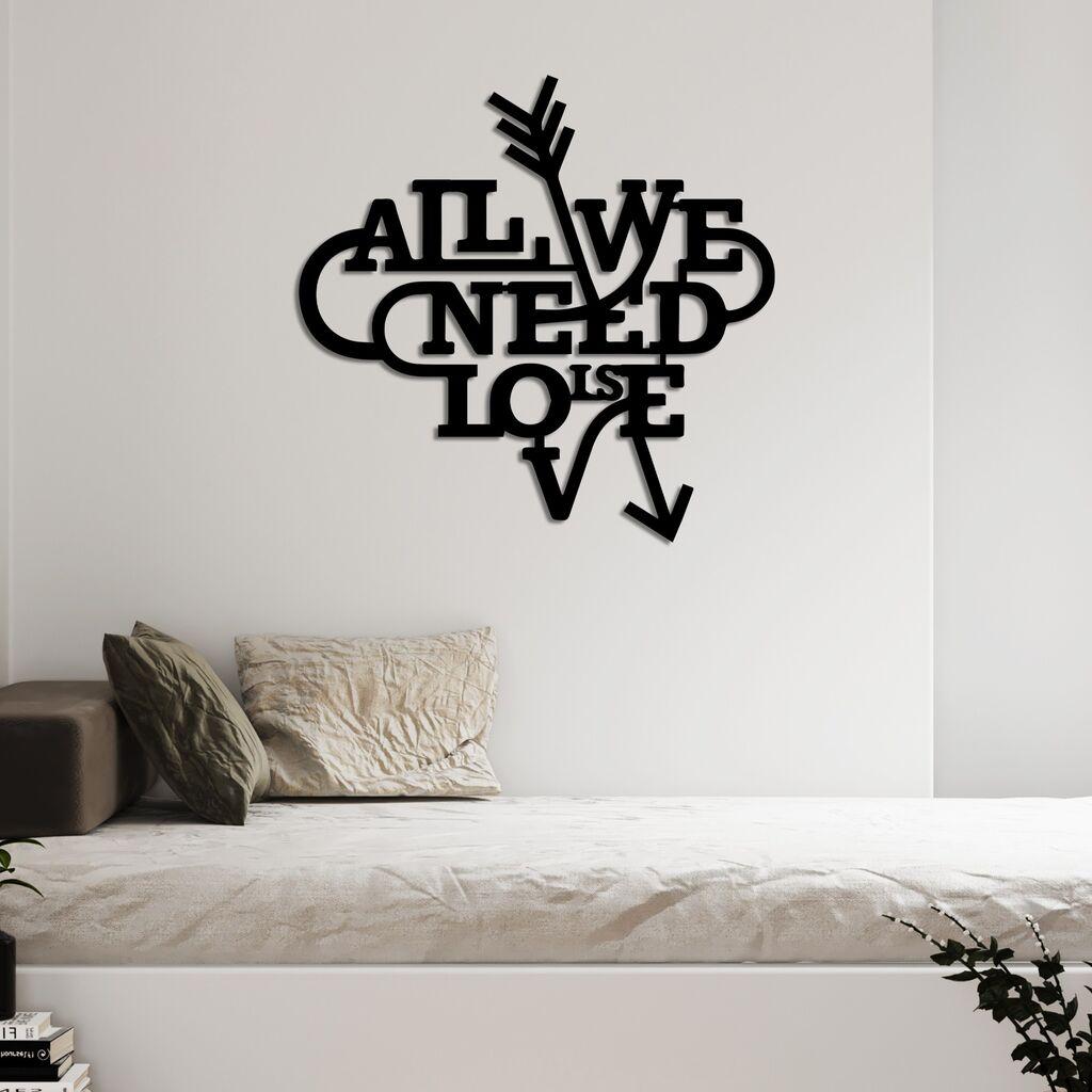 Wallity Zidna dekoracija Need is Love, 52x51cm, Crna