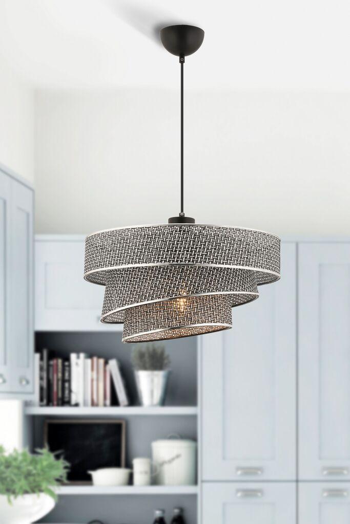 Opviq Luster Couper Hazeran, 40x40cm, Srebrno-crne boje