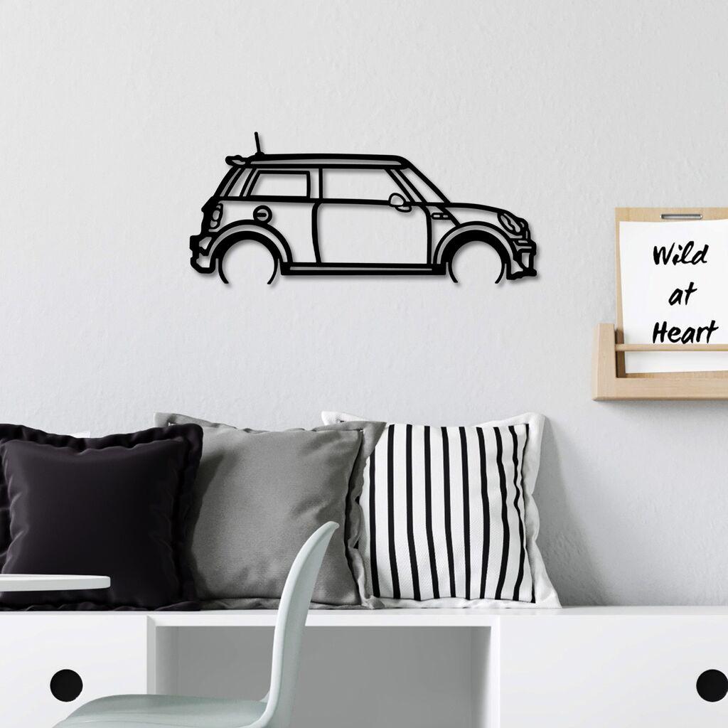 Wallity Zidna dekoracija Mini Cooper, 73x33cm, Crna