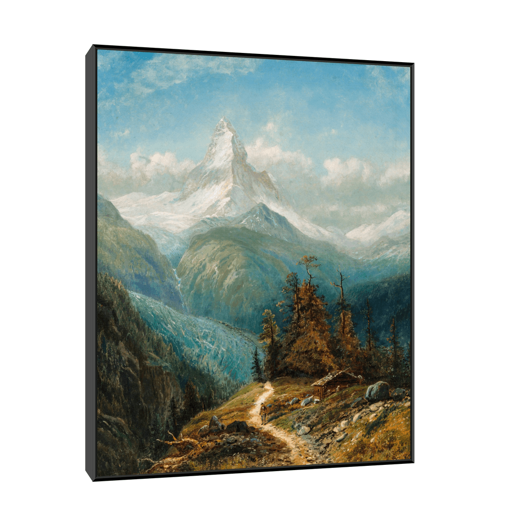 Canvas Slika na platnu The Matterhorn, Edmund Darch Lewis 120x150cm, Sa ramom, Crni