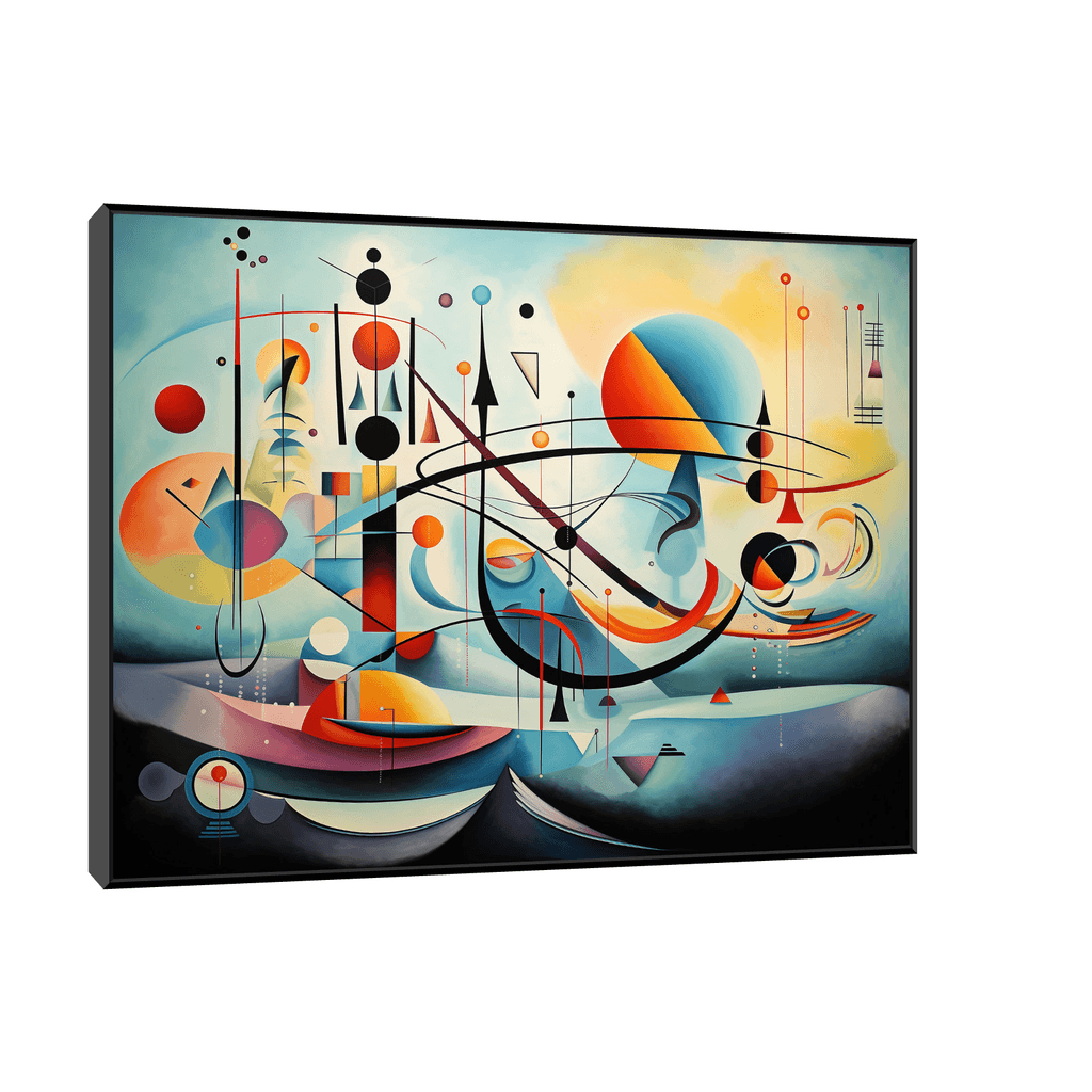 Canvas Slika na platnu Geometrijska harmonija, 60x45cm, Sa ramom, Crni