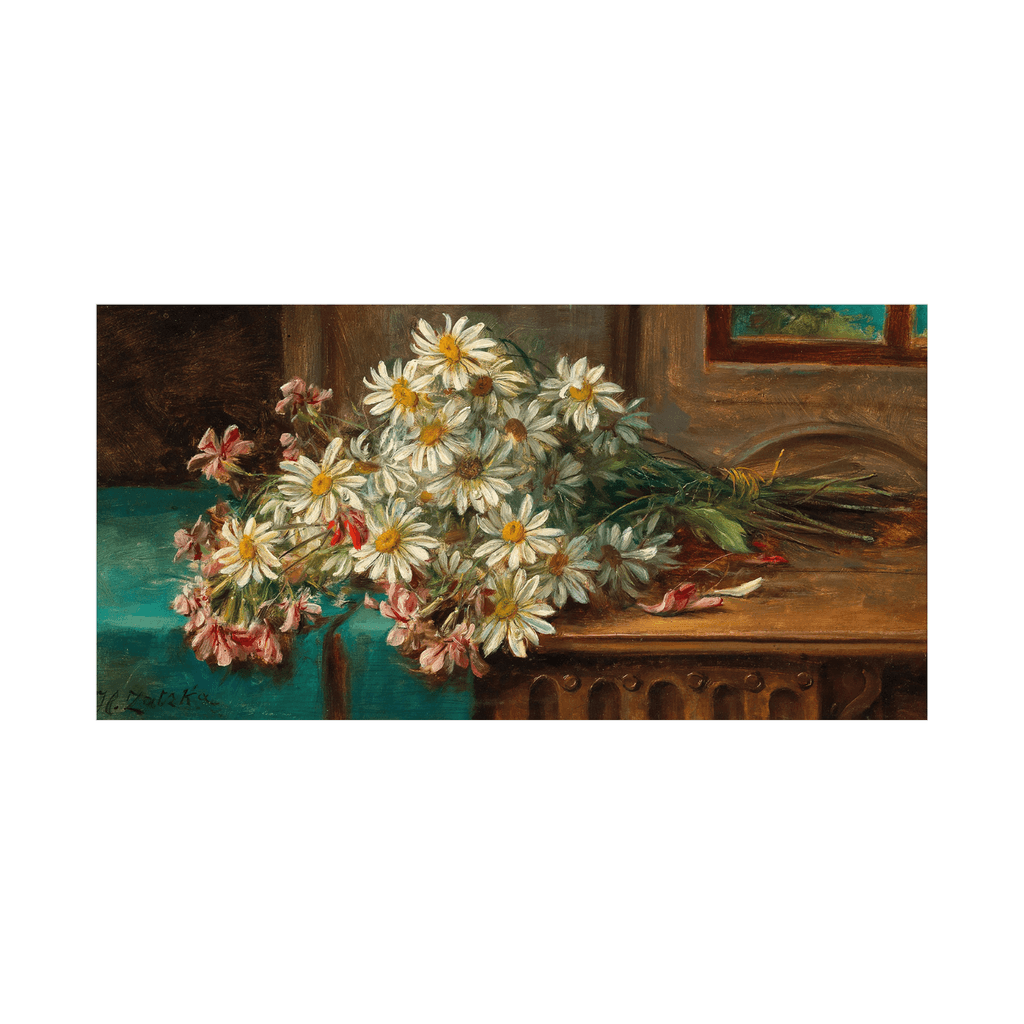 Canvas Slika na platnu A Bouquet of Daisies, Hans Zatzka, 80x40cm