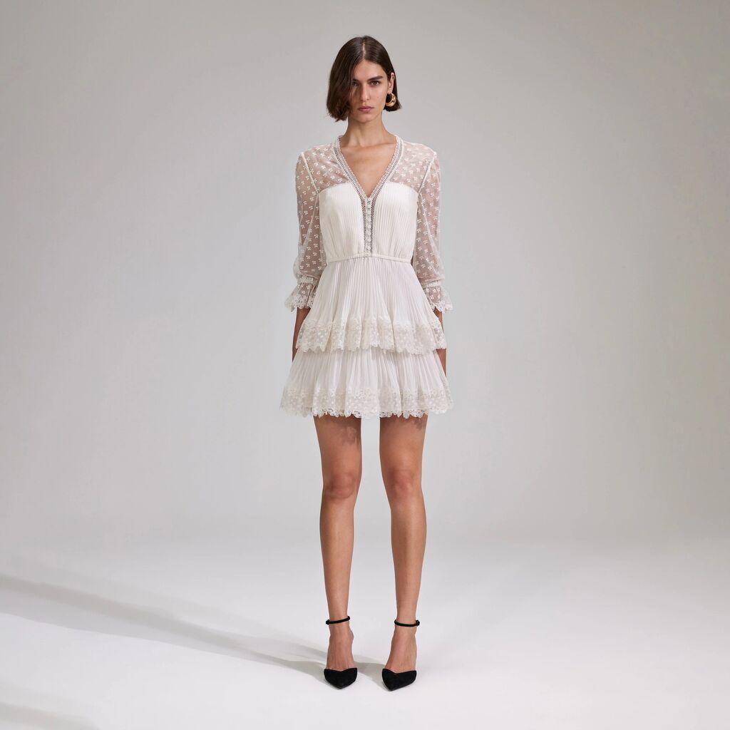 Self Portrait Ženska haljina SS23-077S-C, Bela