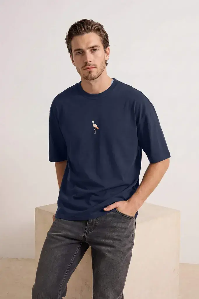 Trendyol Muška majica Tmnss23Ts00243, Tamnoplava