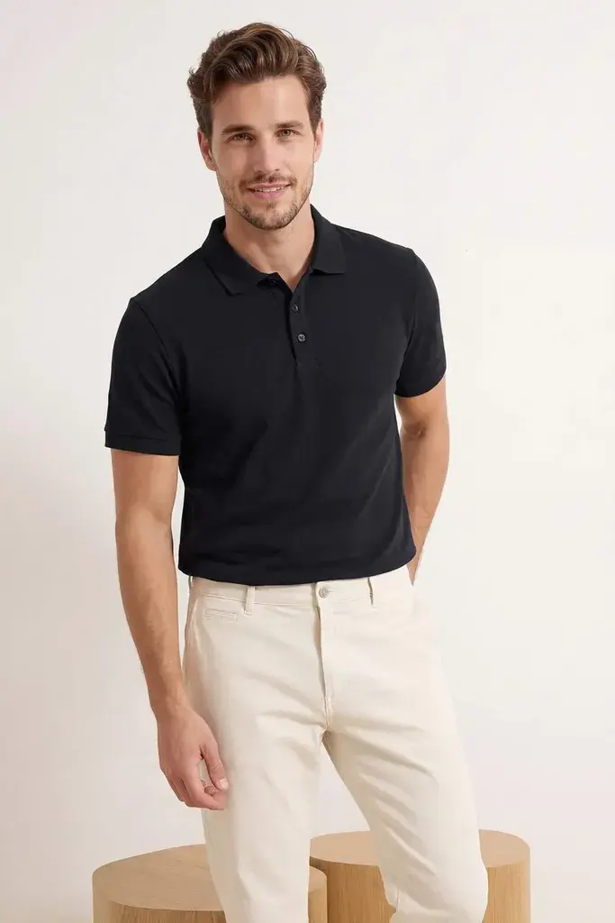 Trendyol Muška majica Tmnss24Po00043, Crna