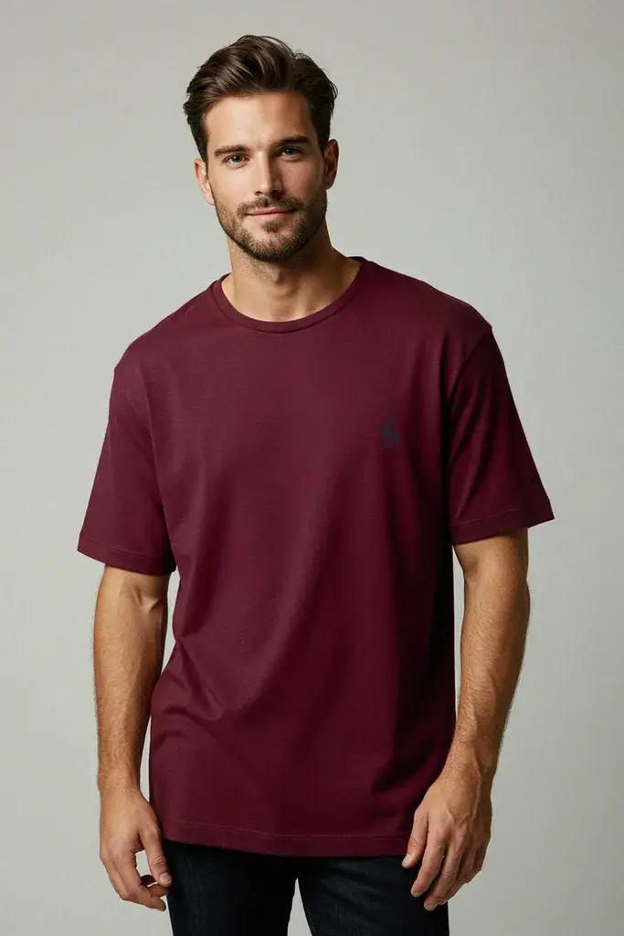 Trendyol Muška majica Tmnss24Ts00056, Bordo