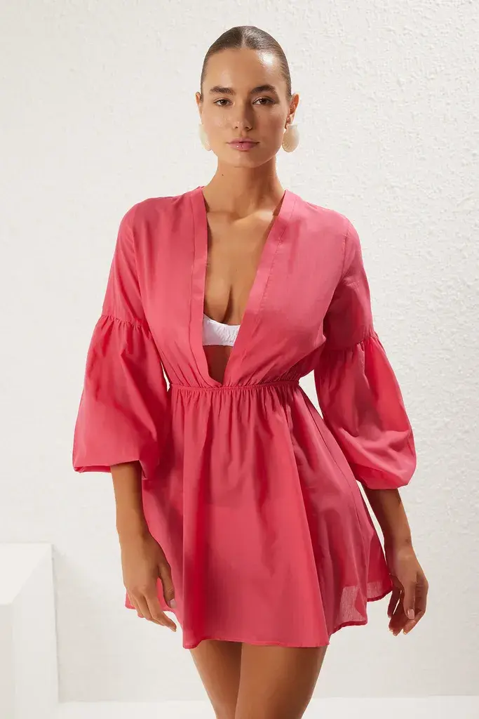 Trendyol Milla Ženska haljina Tbess25El00032, Roze