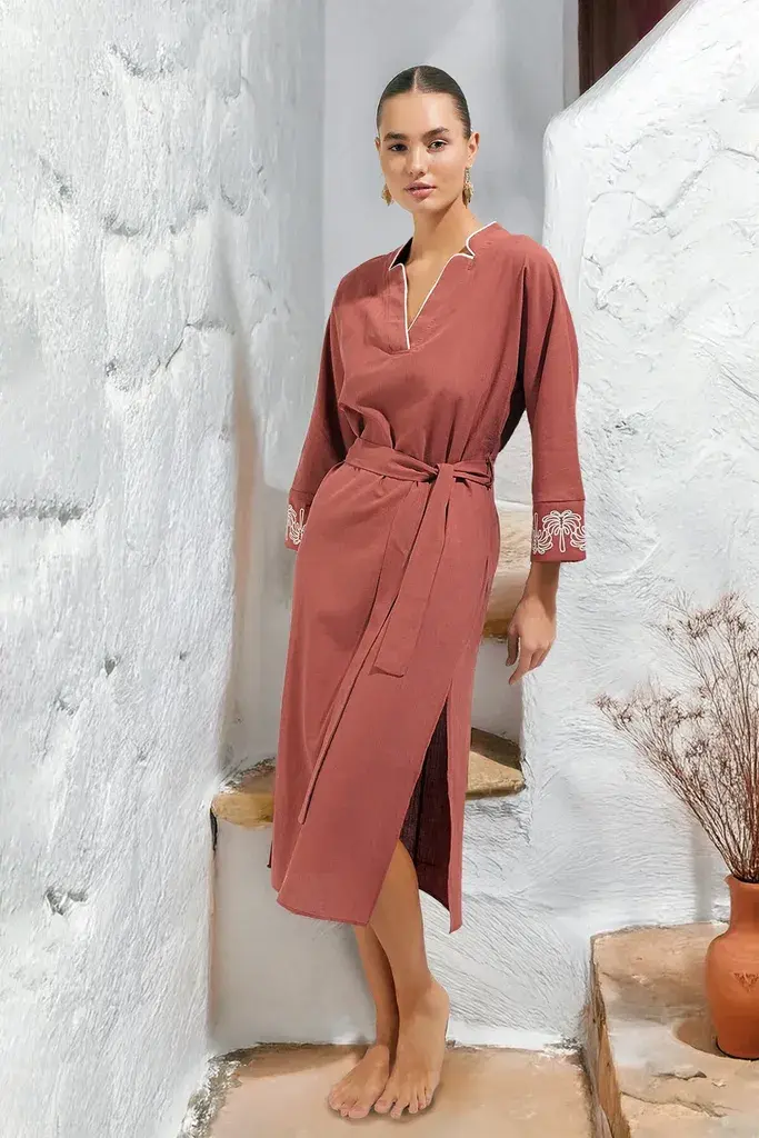 Trendyol Milla Ženska haljina Tbess25El00045, Bordo