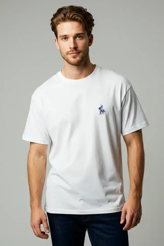 Trendyol Muška majica Tmnss24Ts00056, Bela