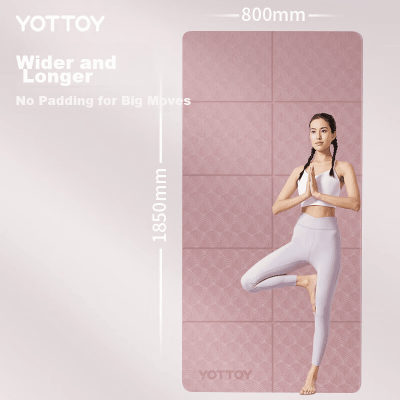 Yottoy Sklopiva prostirka za jogu, 185x80cm, Prljavo roze
