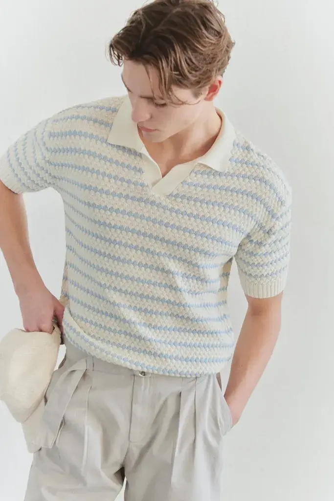 Trendyol Muška majica TMNSS25PO00007, Krem
