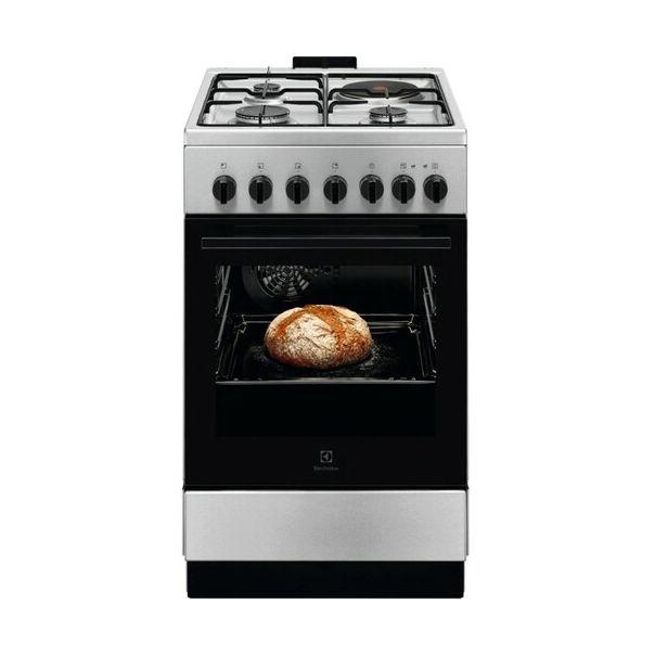 Electrolux Kombinovani šporet LKM520011X, 1 ringla, 3 gorionika, ventilatorska rerna 57l, Sivi