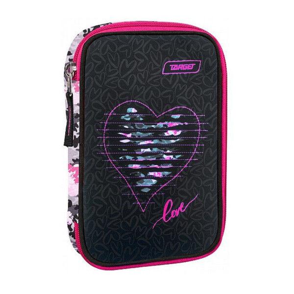 Target Puna pernica za devojčice Ripped heart, Crna